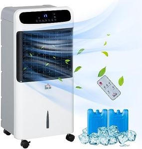 32" Evaporative Air Cooler, 3-in-1 Portable Cooling Fan with Humidifier, Ice Packs, Remote, 12H Timer, Oscillation & 3.2 Gal Tank, White