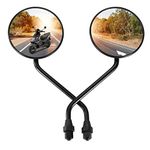 GOOFIT 8mm Black Round Plastic Rearview Mirrors Replacement For 50cc 70cc 90cc 110cc 125cc 150cc 200cc 250cc ATV Scooter Motorcycle