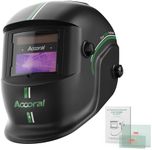 Accoral 1/1/1/1 Large Viewing Auto Darkening Welding Helmet True Color Solar Powered Weld Hood Wide Shade 4/8.5-12.5 for TIG MIG Arc LYG 850BS