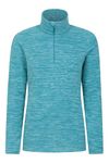 Mountain Warehouse Snowdon Womens Fleece Top - Warm Pullover, Lightweight Sweater, Half Zip, Breathable Ladies Tee, Quick Drying - For Autumn Winter, Walking, Travelling Light Teal Women's Size 14