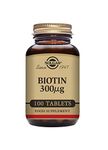 Solgar Biotin 300 µg Vegetable Capsules - Pack of 100 - For Healthy Hair and Skin - Promotes Energy and Vitality - Vegan