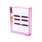 Eyelash Grafting Pallet with Cover, Dust-proof Acrylic Lash Tile holder, Eyelash Extensions Plate Storage Gasket Pads with Suction for Tweezers (Transparent Pink L)