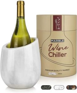 Gusto Nostro Marble Wine Chiller Bucket - 750ml Wine Bottle Cooler and Champagne Chiller for Party, Kitchen, Bar Cart Decor to Chill & Keep Bottles Cold with Unique Wine Lovers Gift Box (White)