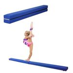 Dripex 210 cm Folding Gymnastics Training Balance Beam for Children, Faux Suede Beam for Exercise Gym at Home, blue