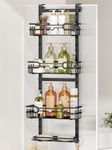 HapiRm Hanging Shower Caddy Adjustable - 4-Tier No Drilling Over The Door Shower Caddy, Rustproof Hanging Bathroom Organizer with 2 Soap Holders & 22 Hooks, Bathroom Shelves for Shampoo, Conditioner