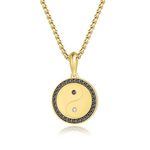 GAVU Stainless Steel Yin Yang Pendant Necklace for Men Women 50cm, Gold Necklace for Men, Yin Yang Jewelry