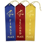 Horse Show Ribbons 1st - 2nd - 3rd Place – 25 Each Place (75 Count Total)