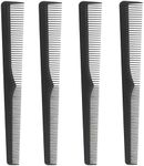 Premium Carbon Fiber Barber Combs - 4 Pack - Heat Resistant Barbers Comb, 7.3 Inch - Ideal for Home and Professional Use, Taper Comb Barber Fading Comb