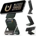 SUPCASE Magnetic Wallet with Stand Compatible with MagSafe, [Hold 5 Cards] [Adjustable Stand] [RFID Blocking] Tripod Phone Stand Magnetic Credit Card Holder for iPhone 16/15/14/13/12 Series, Guldan