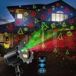 Brighter Laser Christmas Decorations Lights Projector Outdoor, RGB 3 Colors 8 Patterns Christmas Light Show, Holiday Projector for Outside