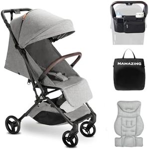 MAMAZING Lightweight Baby Travel Stroller with Organizer & Cushion–Mom’s Choice Gold Award Winner, Compact & Airplane-Friendly, One-Handed Folding Design, 11.6 lbs, Perfect for Toddlers, Grey