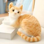 Tickles Cute Cat Soft Stuffed Plush Animal Toy for Kids Birthday Gift (Color: Yellow; Size: 28 cm)