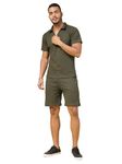 Rigo Waffle Knit Co-ord Set for Men's | Night Suit Set for Men's | Lounge-wear Nightdress Pajama Set for Men's | Night Wear, Beach Wear, Vacation Wear Olive Green