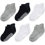 CozyWay Baby Non Slip Socks Toddler Socks With Grips Ankle for Infants Kids Little Girls Boys 12-36 Months