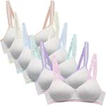 Happy Cherry Teens Girls Training Bras Adjustable Sports Bra for Big Kids 6pcs 16-18 Years