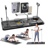 Upgraded Pilates Reformer Machine for Home - Multifunctional Abdominal Board Automatic Rebound Ab Roller Wheel Training Board for Core & Abdominal Strength - Full Body Home Workout Equipment