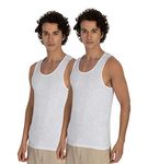 DAMENSCH Men's NEO-SKIN Anti-Microbial Slub Vest- Anti-odor-Bamboo Rayon Fabric- Round Neck- Pack of 2- Bright White- X-large