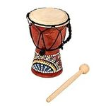 15cm Childrens' Painted African Djembe Drum Handmade with Mahogany - 3.5" diameter, includes free drum stick