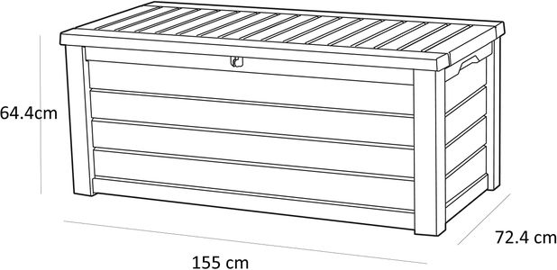 Keter Westwood 570L Outdoor Storage Box – Brown Wood Effect, All-Weather