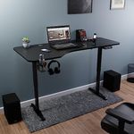 Green Soul Trigger Multipurpose Electric Height Adjustable Engineered Wood Table Desk,Ergonomic Spacious Sit-Stand Desk, Digital Display with Memory Preset Option-| Installation Provided (Black)