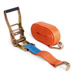 Robustt Lashing Belt - Pack of 5 | Heavy Duty Ratchet Belt | 50mm x 10mtrs | Material | Double J Hooks Luggage Straps | Wear and Tear Resistant