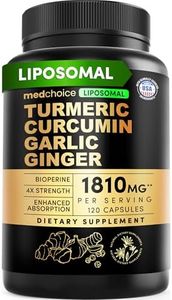 Liposomal Turmeric - High-Absorption Curcumin Supplements, Non-GMO Blend for Digestive Comfort & Daily Support - Organic Turmeric Supplement with Black Pepper (120ct, Pack of 1)