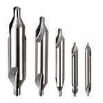 ATOPLEE 5pcs Center Drill Bits Set, M2 High Speed Steel 60-Degree Angle Countersink Lathe Bit Mill Tooling Set for Lathe Metalworking,Size 1 1.5 2.5 3.15 5mm