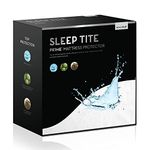 SLEEP TITE Hypoallergenic 100% Waterproof Mattress Protector - 15-Year U.S. Warranty - Vinyl Free - Split Queen