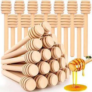 25Pcs Honey Dipper Sticks - Wooden Honey Dipper, 3 Inch Mini Honeycomb Stick, Honey Stirrer Stick for Honey Jar Dispense Drizzle Honey and Wedding Party Present