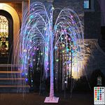 240LED 5FT Lighted Willow Tree Halloween Decoration Color Changing Tree with Purple and Orange String Lights Remote Timer for Christmas Wedding Party Home Garden Decor,Indoor and Outdoor Use