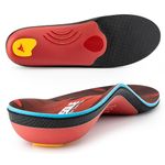 VALSOLE Orthotic Insole,Arch SupportFor Insole,Plantar FasciitisInsole,for OverPronation,Flat Feet,Metatarsalgia,Heel Pain, Insoles for Men and Women,Red (UK 9-28cm, Red)