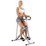 Sunny Health & Fitness Row-N-Ride Squat Assist Trainer, Foldable & Easy Setup Exercise Equipment w/Adjustable Resistance, Home Gym Training Machine for Arm, Glute & Leg Workout, Optional in Colors