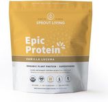 Sprout Living Epic Protein, Plant Based Protein & Superfoods Powder, Vanilla Lucuma Powder | 20 Grams Organic Protein Powder, Vegan, Non Dairy, Non-GMO, Gluten Free, Low Sugar (5 Pound, 60 Servings)