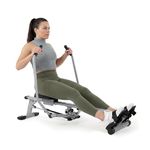 Sunny Health & Fitness Compact Full Motion Rowing Machine, Full-Body Workout, Low-Impact, Extra-Long Rail, 180 KG Weight Capacity - SF-RW5639