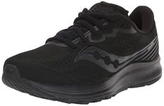 Saucony Women's Ride 14 Running Shoe, Black/Black/Black, 8