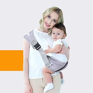 Mivofun Portable Baby Carrier, Ergonomic Adjustable Widen Separate Padded Shoulder Straps, Soft Breathable Child Slings for Infants and Toddlers up to 55Lbs,5-42 Months (Gray)