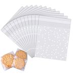 Wancala 100 PCS Cellophane Bags for Sweet - 10 x 15 cm Self Adhesive Small Plastic Packaging Wax Melt Soap Jewellery, Clear Frosted Package Food Cookie Chocolates Biscuit Candy (10x15cm)