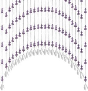 LC LICTOP Hanging Glass Bead Valance Self-Adhesive Beaded Curtains for Doorways Crystals Stran Arched Windows (Violet Gourd Arch Shape)