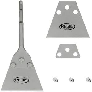 Regiis Tech SDS Plus Floor Scraper 5 In. x 10 In. Wide Tile Flooring Adhesives Remover, Thinset Removal Tool Chisel Bit with Spare Blades for Rotary Hammer Drill