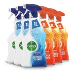 Dettol Power and Pure Bathroom and Kitchen Cleaner Spray,L imescale, Stains, Grease & Burnt Food Remover 1L - 3 each, Pack of 6 (Packaging May Vary)