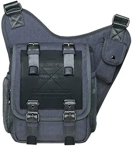 KAUKKO Mens Boys Vintage Canvas Shoulder Military Messenger Bag Great Birthday Gift for Families and Friends(Nylon Blackgrey)