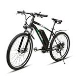 NAKTO Electric Bike for Adults with 360Wh Removable Battery, 22mph Electric Mountain Bike with 350W Brushless Motor, 21-Speed, 26" Tires and Front Suspension, Commuting Cruise Electric Bicycle