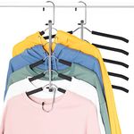 Clothes Hangers Space Saving Coat Hangers- Jeowoqao Non Slip Shirt Hangers with Padded Foam Stainless Steel 5 in 1 Organizer Heavy Duty Hangers for Hoodie Coat Sweater Suit T-Shirt (2)