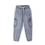 chopper club Boys Denim Cargo Joggers Slim Fit Boys Jeans 3x1 Stretchable Denim Fabric 6 Pockets Cargo Jeans Grey 34