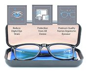 Hakki Dakki Eye Protection Blue Cut Computer Glasses Blue Light Blocking Glasses for Men Women with Anti Glare and Blue Ray Filter Eyeglasses Laptop & Digital screen blue cut lenses (zero power) Set1