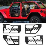 Off-Road Safari Tubular Doors Compatible with 2018-2024 Wrangler JL 4 Door - Set of 4 Fat Tube Half Doors for Adventure