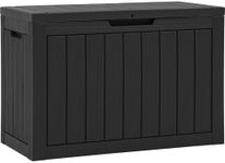 YITAHOME 45 Gallon Deck Box, Outdoor Storage Box for Patio Cushions, Outdoor Tools, Gardening Tools, Sports Equipment, and Throw Pillows, Lockable and Waterproof, Black