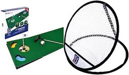 PGA Tour 6ft Putting Mat & PGA Tour Pop Up Chipping Target Practice Golf Net