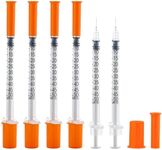 U-100 Syringe with 31G 0.5cc 1/4-Inch (6mm) Disposable Lab Dispensing Supplies Individually Packed 20 PACK (0.5cc 31 gauge 1/4")