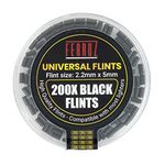 ferroz FERROZ Lighter Flints - Universal Lighter Flint (Black, 200)